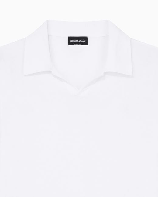 Giorgio Armani White Stretch Polo for men