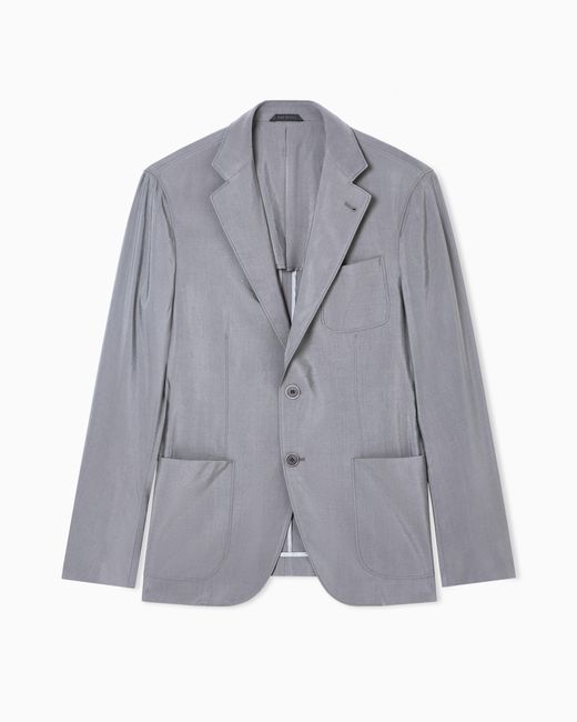 Giorgio Armani Gray Upton Single-Breasted Blazer for men