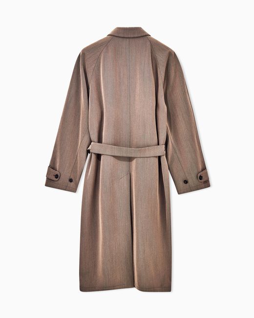 Giorgio Armani Brown Oversized Fit Trench Coat for men
