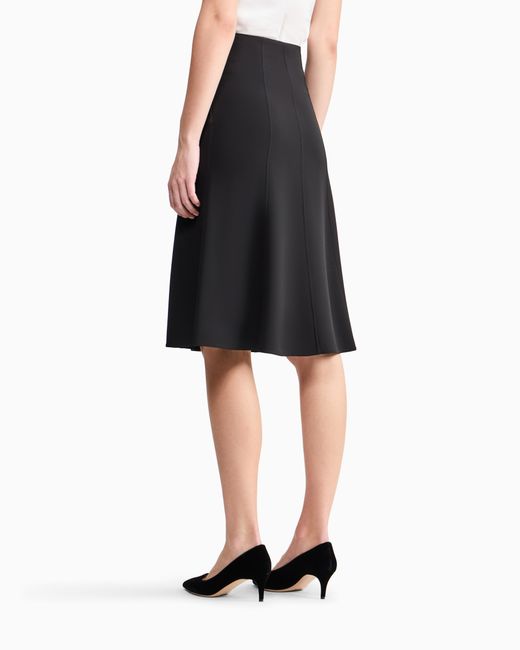 Giorgio Armani Black Silk Midi Skirt