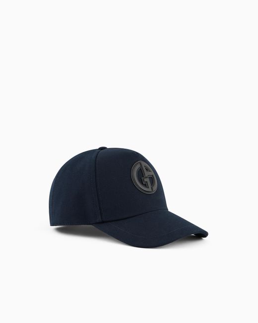 Gorra De Béisbol De Algodón Con Logotipo De Piel Giorgio Armani de hombre de color Blue