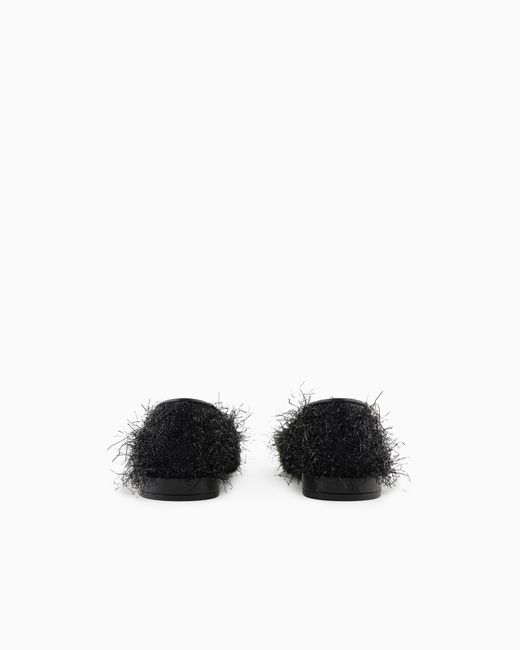 Giorgio Armani White X 10 Corso Como Faux-Fur Fabric Ballerinas