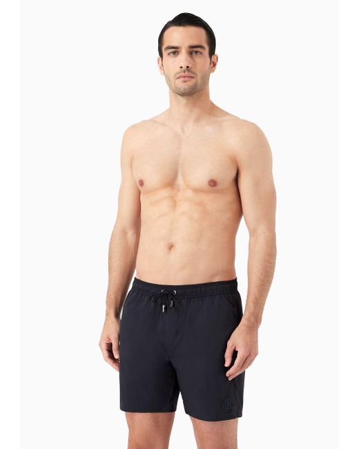 Giorgio Armani Swim Trunks in Blue for Men Lyst UK