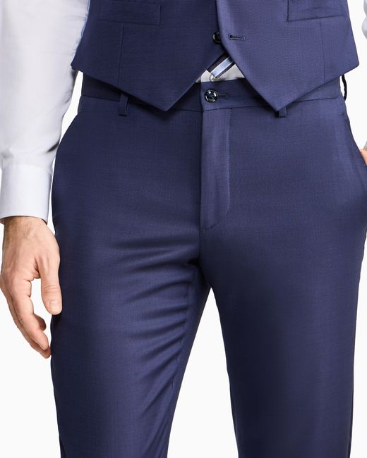 Giorgio Armani Blue Soho Line, Single-Breasted, Micro-Armure Wool Suit for men