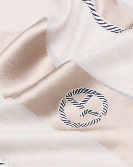 Giorgio Armani White Silk-Blend Jacquard Stole for men