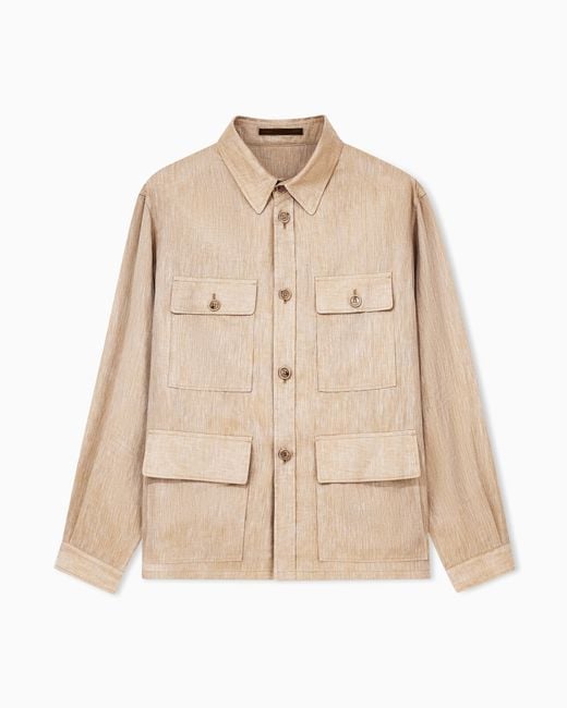 Giorgio Armani Natural Shirt Jacket With Oversized Fit for men