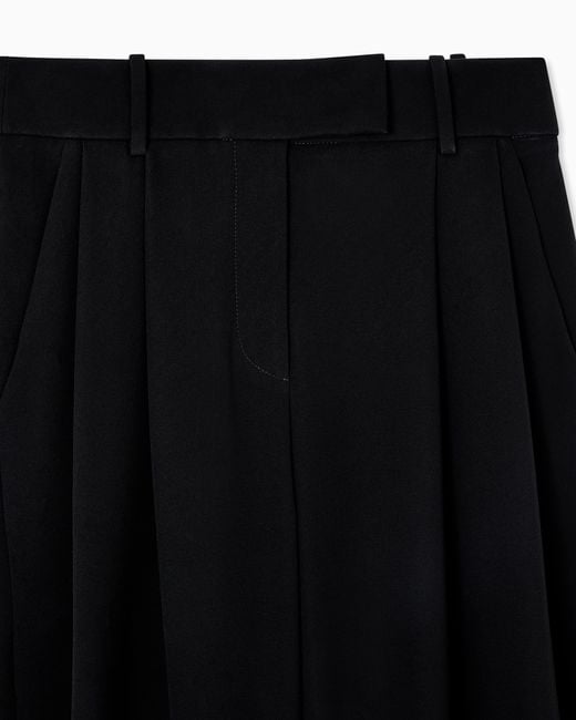 Giorgio Armani Black Silk Cady Trousers With Pleats