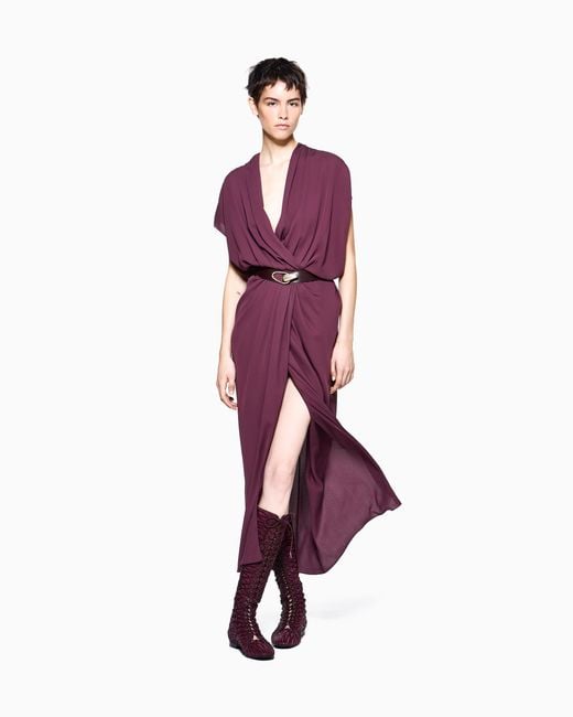 Giorgio Armani Purple Dress Longuette