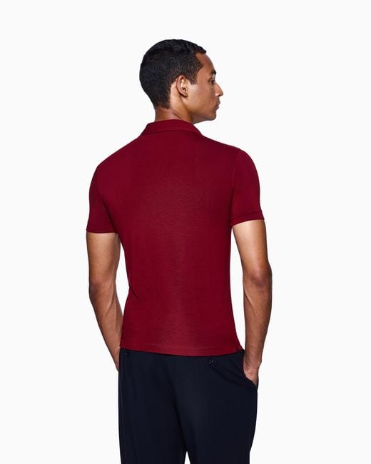 Giorgio Armani Red Stretch Polo for men