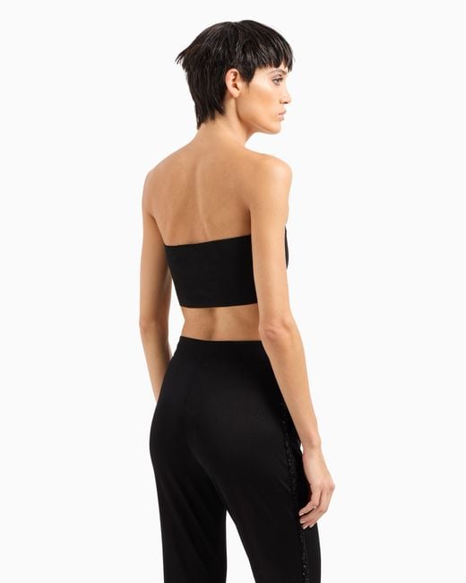 Giorgio Armani Black Bandeau-Top Aus Viskose