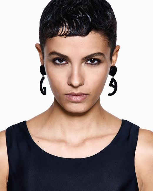 Giorgio Armani Black Silk Top With A Sleeveless Crew Neck