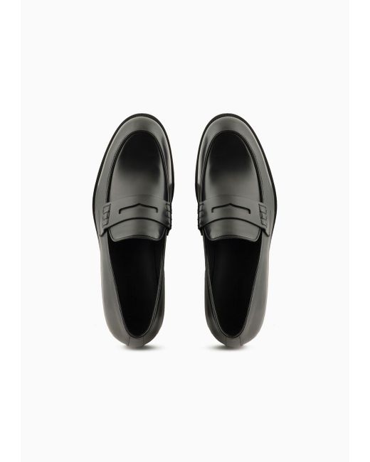 Giorgio Armani White Leather Loafers for men