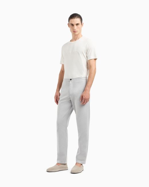 Giorgio Armani Hose Aus Doppellagigem Baumwolljersey in Gray für Herren