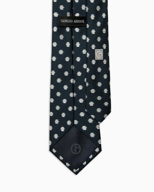 Giorgio Armani White Jacquard Silk Tie for men