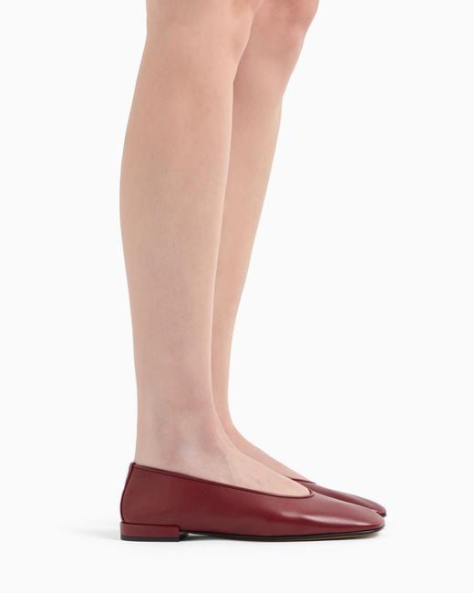 Giorgio Armani Red X 10 Corso Como Calfskin Ballerinas