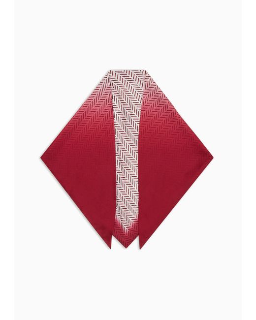 Giorgio Armani Red Silk Foulard With Asv Gradient Print for men