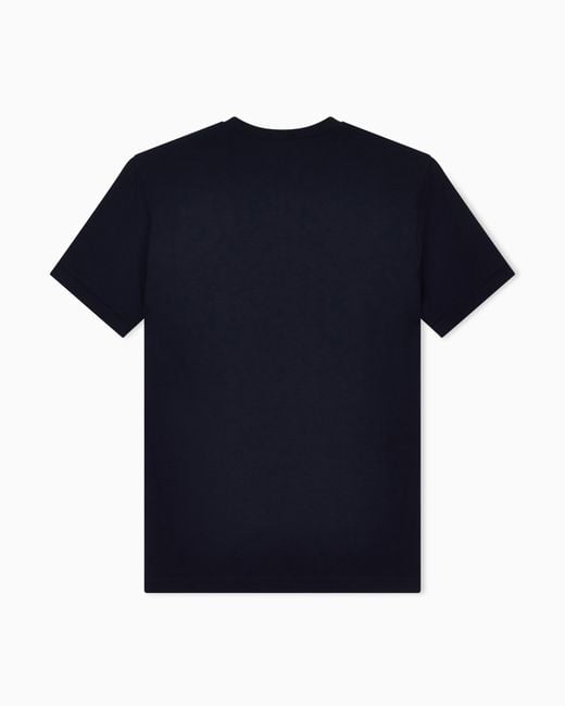 Giorgio Armani Blue Jersey T-Shirt With A V-Neck for men