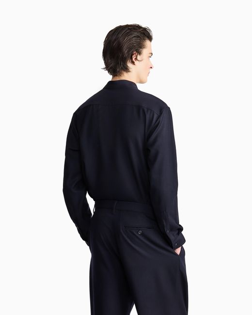 Giorgio Armani Blue For Alanui Pure Virgin Wool Shirt for men