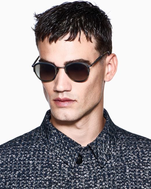 Giorgio Armani Metallic Phantos-Shaped Sunglasses for men