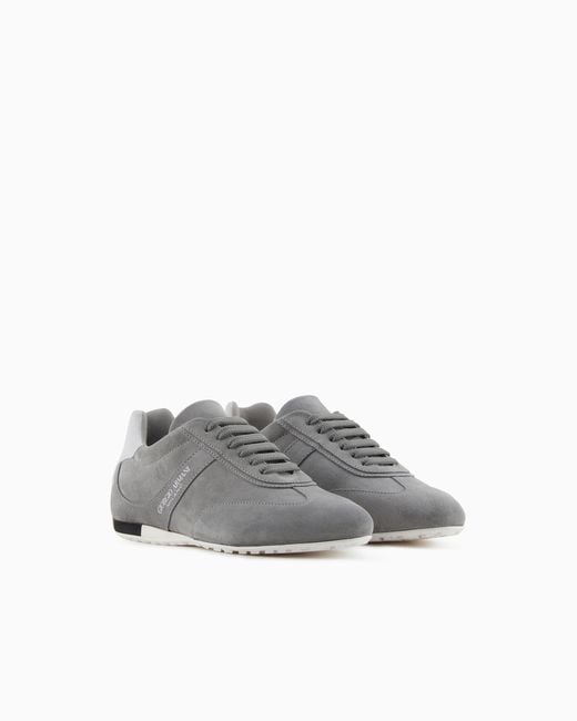 Giorgio Armani White Suede Sneakers