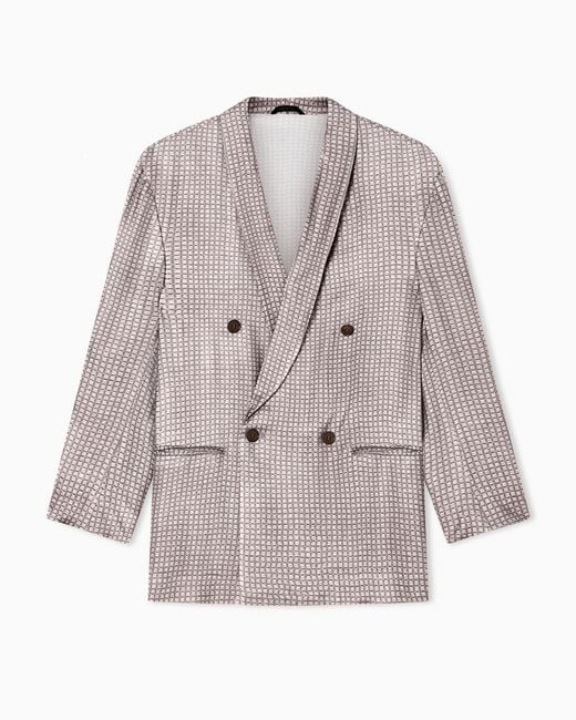 Giorgio Armani Gray Double-Breasted Jacket for men