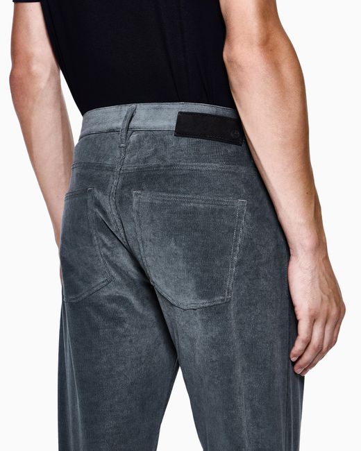 Giorgio Armani Blue Five-Pocket Corduroy Trousers for men