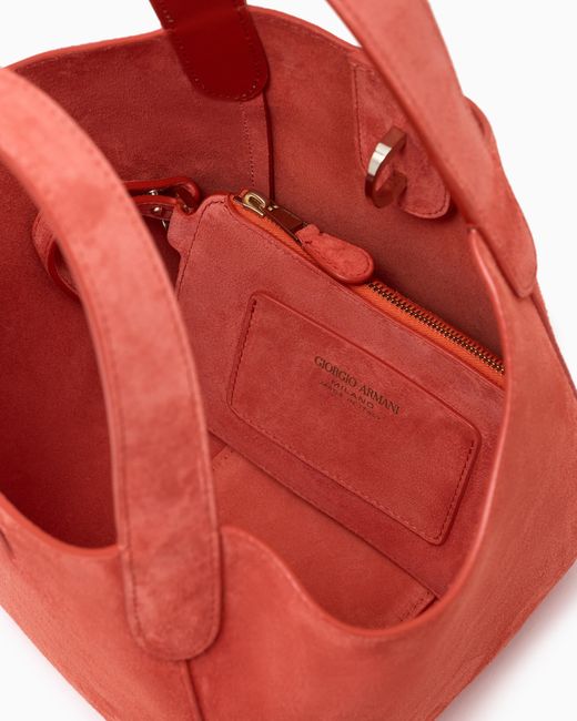 Giorgio Armani Red Small Suede Handbag