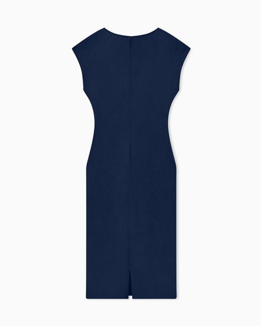 Giorgio Armani Blue Dress Short-Sleeved Sheath