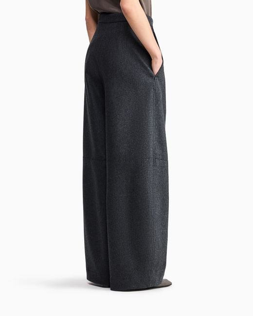 Giorgio Armani Blue Wide-Leg Trousers