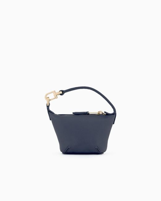 Bolso Hobo La Prima Soft Tamaño Micro De Napa Giorgio Armani de color Blue
