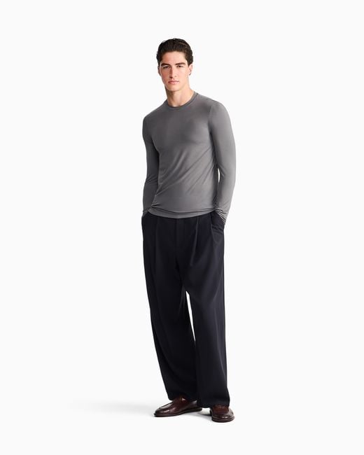 Giorgio Armani Gray Long Sleeve Jumper for men