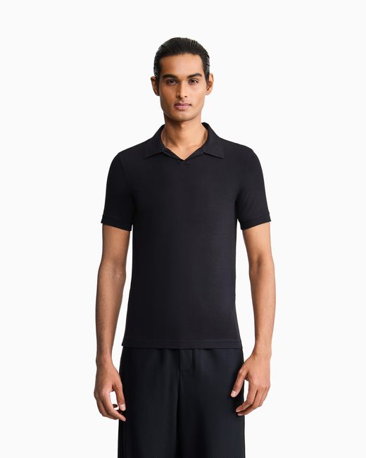 Giorgio Armani Black Stretch Polo for men