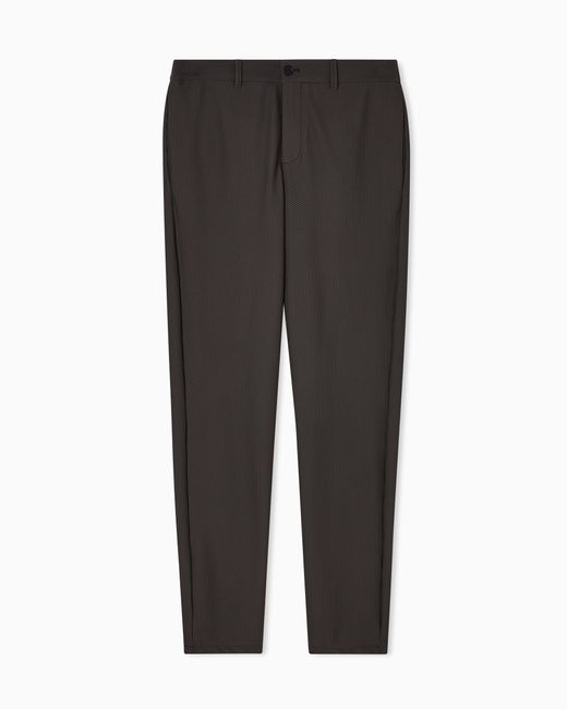 Giorgio Armani Black Flat Front Trousers for men