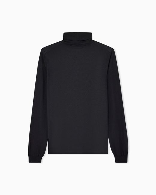 Giorgio Armani Black Cashmere Mock-Neck Jumper for men