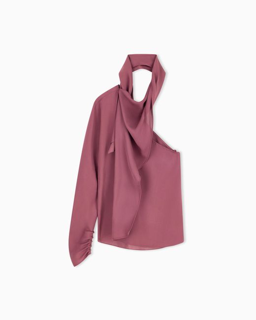 Giorgio Armani Purple One-Shoulder Shirt