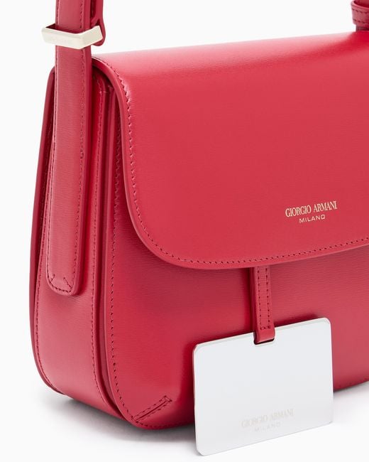 Giorgio Armani Red Palmellato-Leather La Prima Bag