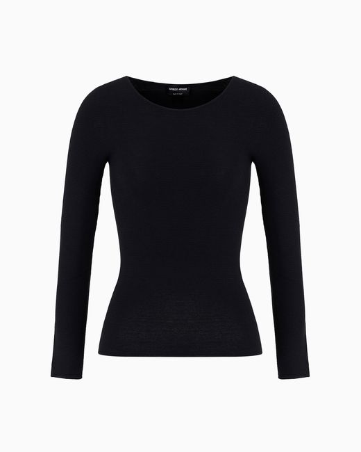 Giorgio Armani Black Pullover Mit Langen Ärmeln Aus Viskose