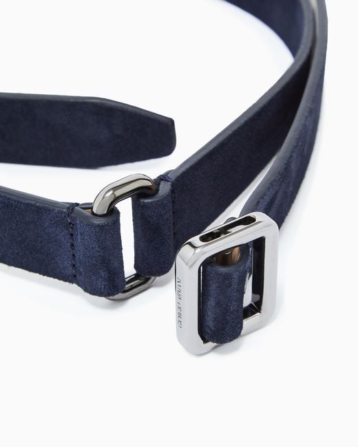 Giorgio Armani Blue Suede Belt for men