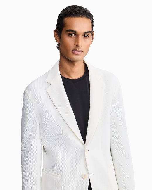 Giorgio Armani White Single-Breasted Jacket for men