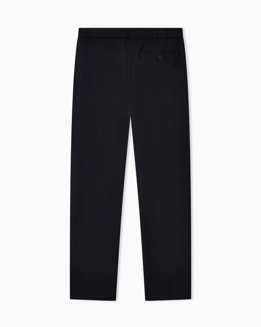 Giorgio Armani Black Single-Pleat, Pure Virgin Wool Crêpe Trousers for men
