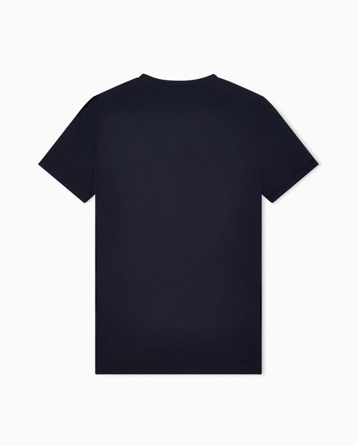 Giorgio Armani Blue Jersey T-Shirt With A Crew Neck And Short Sleeves