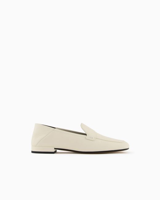 Giorgio Armani White X 10 Corso Como Calfskin Loafers