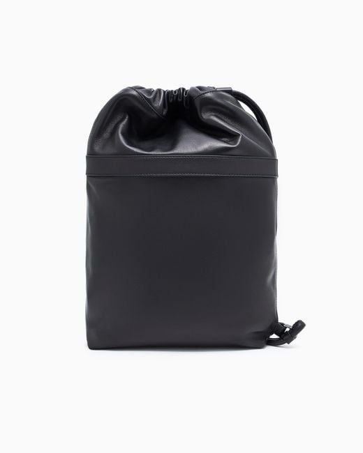 Giorgio Armani Black Medium Nappa-Leather Crossbody Bag for men
