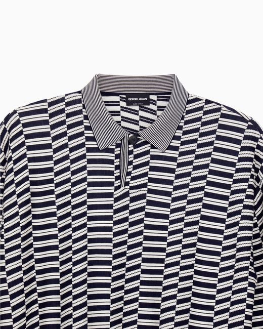 Giorgio Armani Gray Long-Sleeved Polo Shirt for men