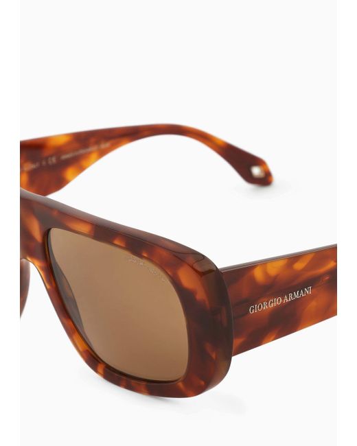 Giorgio Armani White Men's Irregular-shaped Sunglasses for men