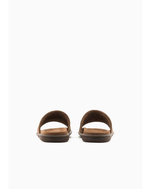 Leather sandals with two-toned tape