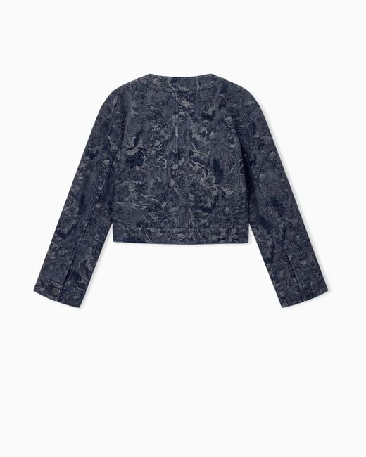 Giorgio Armani Blue Cropped Blouson