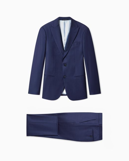 Giorgio Armani Blue Soho Line, Single-Breasted, Micro-Armure Wool Suit for men