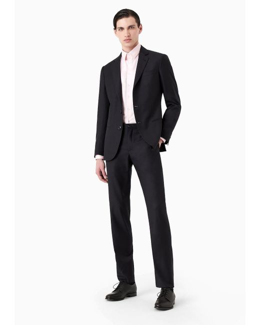 Giorgio Armani Black Soho Line Single-breasted Suit In Wool And Cashmere for men