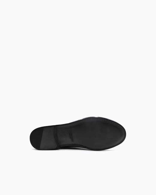 Giorgio Armani White Classic Calf Leather Penny Loafers for men
